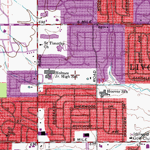 Topographic Map of Kingsbury Park, MI