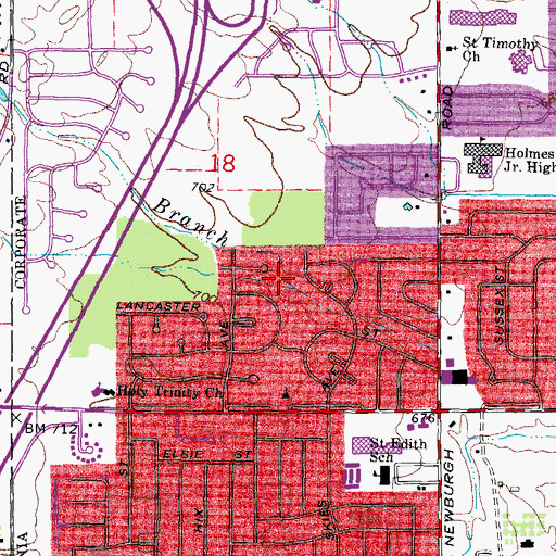 Topographic Map of Greenwood Park, MI