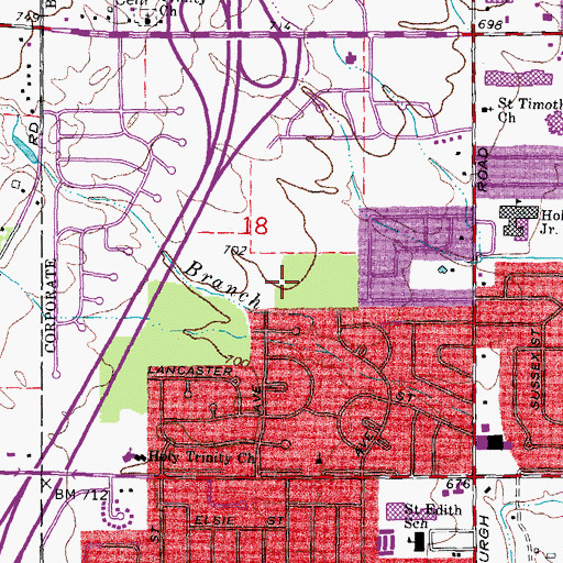 Topographic Map of Blue Grass Park, MI