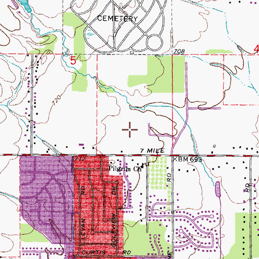 Topographic Map of Fox Creek Golf Course, MI