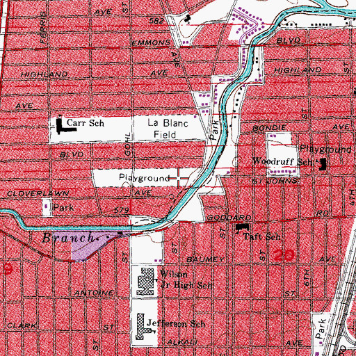 Topographic Map of Propspinner Park, MI