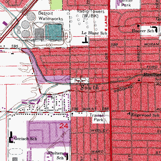 Topographic Map of Maple Park, MI