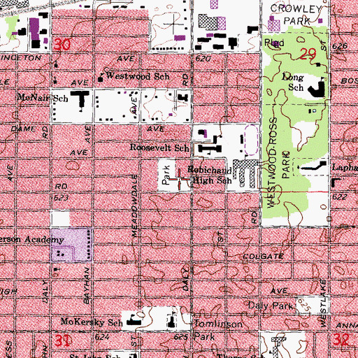 Topographic Map of Oakgrove Park, MI