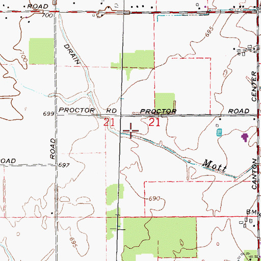 Topographic Map of Pheasant Run Golf Club, MI