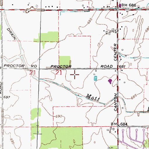 Topographic Map of Heritage Park, MI