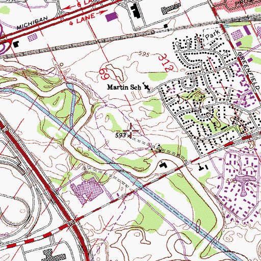 Topographic Map of Tournament Players Club of Michigan, MI