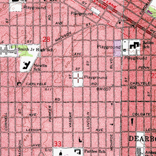 Topographic Map of Penn-Vassar Park, MI