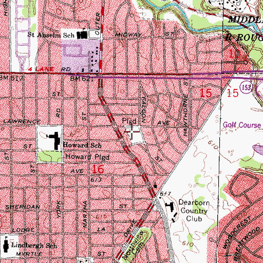Topographic Map of Oak Park, MI