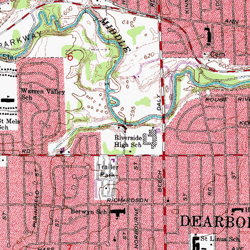 Topographic Map of Warren Valley Golf Club, MI