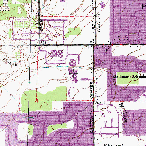 Topographic Map of Canton High School, MI