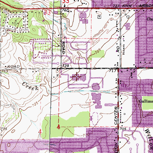 Topographic Map of Salem High School, MI