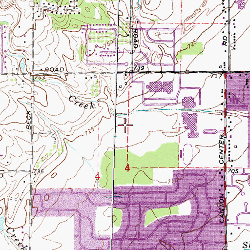 Topographic Map of Plymouth High School, MI