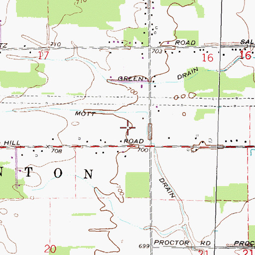 Topographic Map of Dodson Elementary School, MI