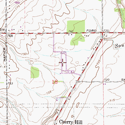 Topographic Map of Knollwood Memorial Park Cemetery, MI