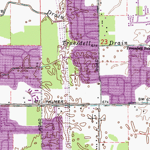 Topographic Map of Oak Vale Park, MI