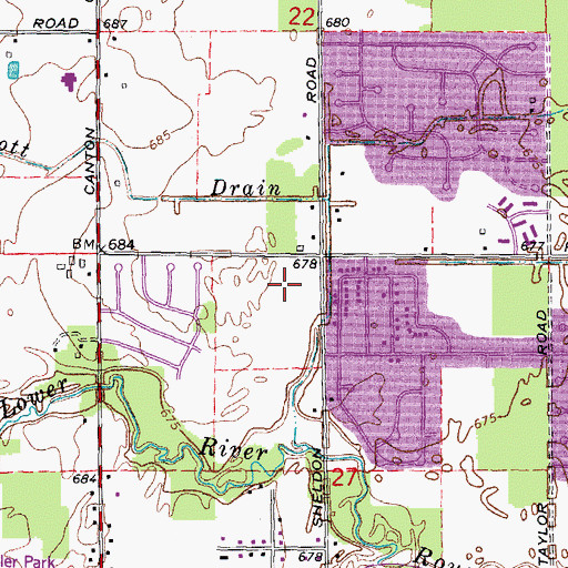 Topographic Map of Freedom Park, MI