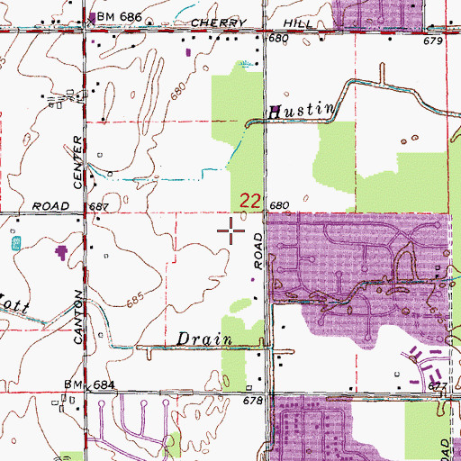 Topographic Map of Bentley Elementary School, MI
