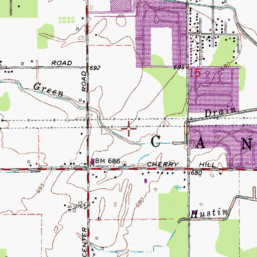 Topographic Map of Griffin Park East, MI