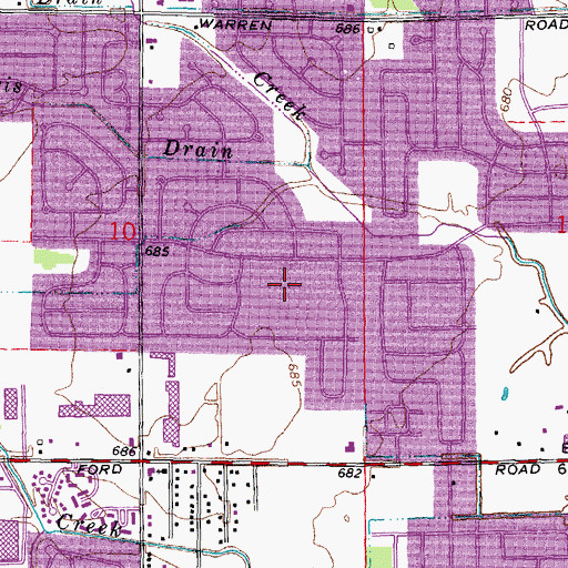 Topographic Map of Miller Elementary School, MI