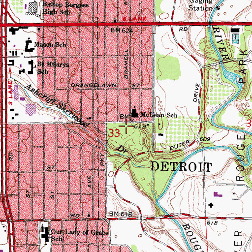 Topographic Map of Frances Park, MI