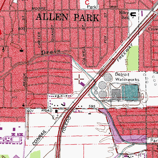 Topographic Map of Champaign Park, MI