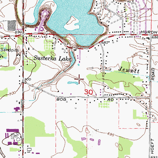 Topographic Map of Pine Creek Golf Course, MI