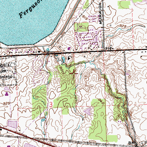 Topographic Map of Eastwood Estates, OH