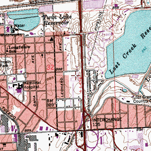 Topographic Map of Offenbacher Mobile Home Park, OH