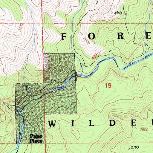Topographic Map of Rancheria Creek, CA