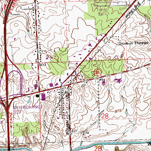 Topographic Map of Innwood Mobile Home Park, OH