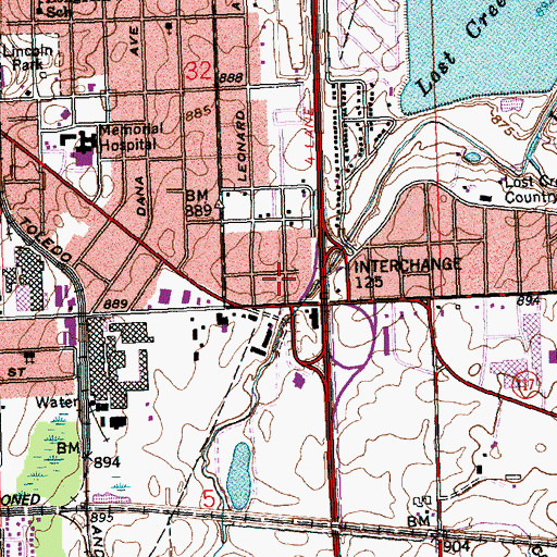 Topographic Map of Shady Grove (historical), OH