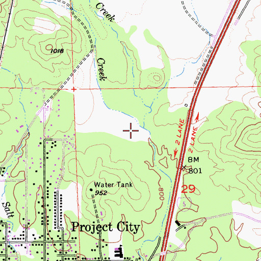 Topographic Map of Rancheria Creek, CA