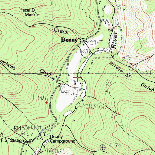 Topographic Map of Rancheria Creek, CA