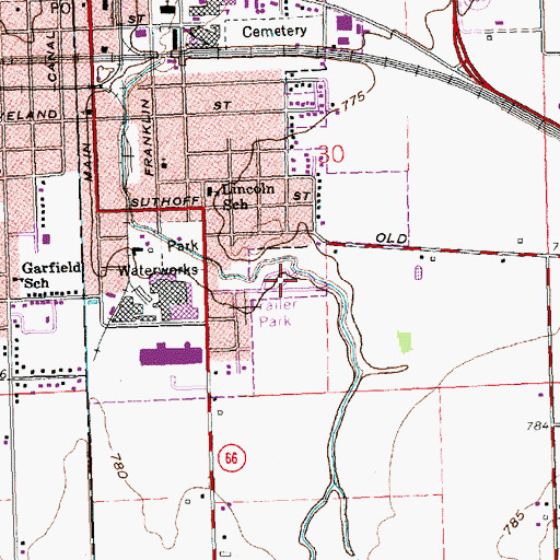 Topographic Map of Holland Court, OH