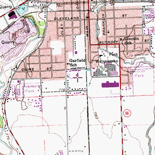 Topographic Map of Ulm's Mobile Home Court II, OH