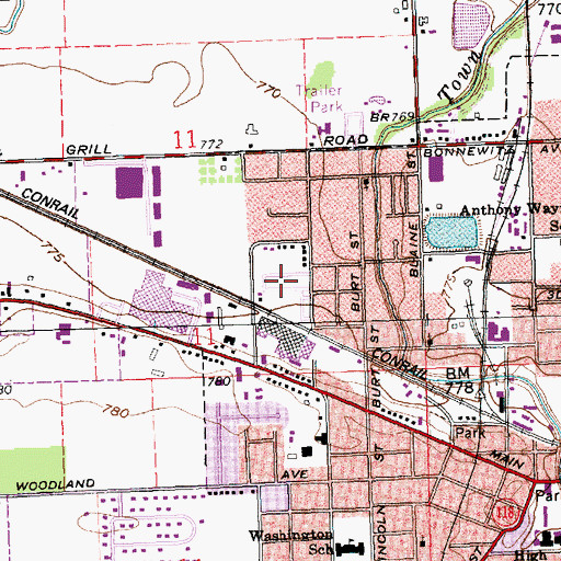 Topographic Map of Briarwood Court, OH