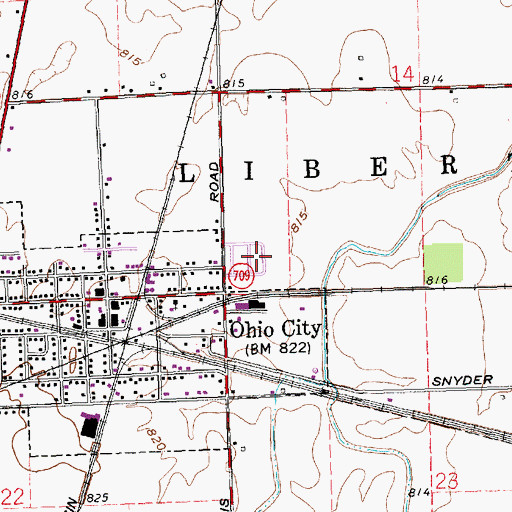 Topographic Map of Stemen's Mobile Manor, OH