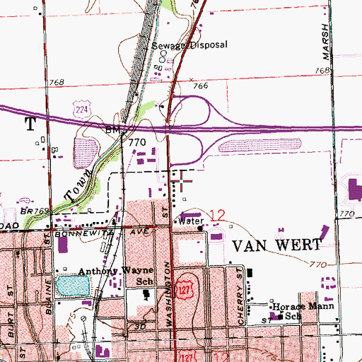 Topographic Map of Northwood Mobile Home Court, OH