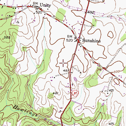 Topographic Map of Park Overlook Farm, MD