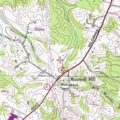 Topographic Map of Oakland Ridge Farm, MD