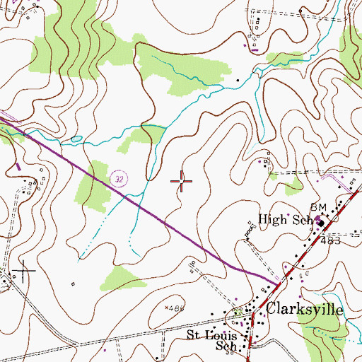 Topographic Map of Silver Medallion Farm, MD