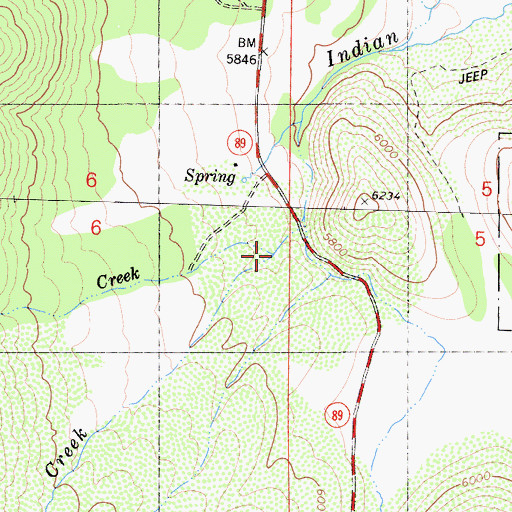 Topographic Map of Randall Creek, CA