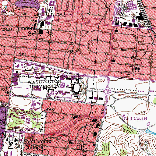 Topographic Map of Washington Observatory, MO