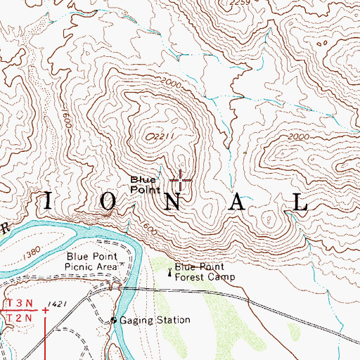 Topographic Map of Blue Point, AZ