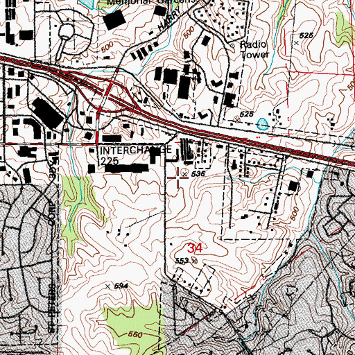 Topographic Map of Willie M. Harris Elementary School, MO