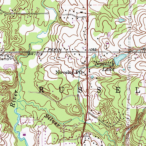 Topographic Map of Novelty Nursery, OH