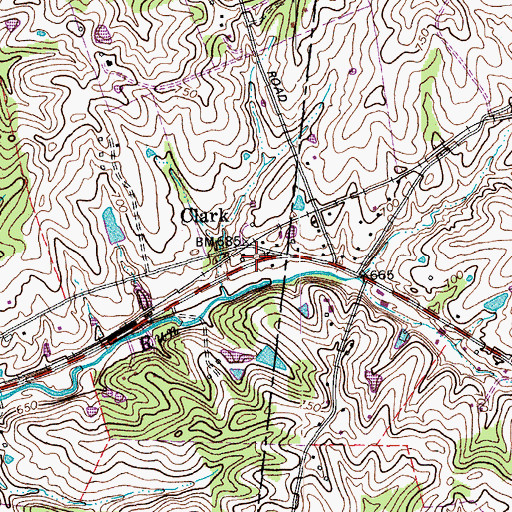 Topographic Map of Clark, KY