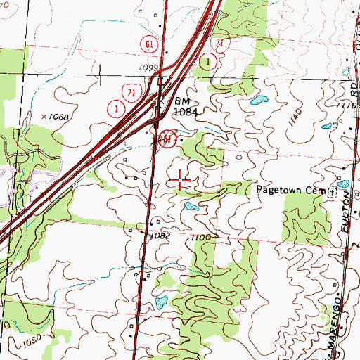 Topographic Map of Ach Nursery, OH