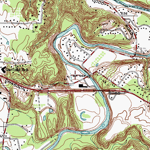 Topographic Map of Warner Nurseries, OH