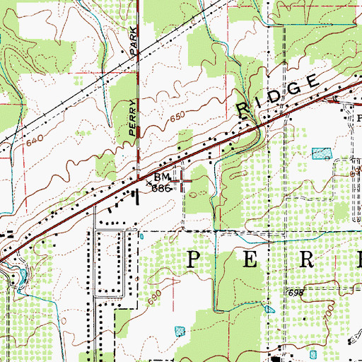 Topographic Map of Martin's Nursery, OH